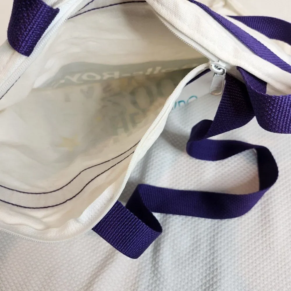 Vintage Rolls Royce Heli Expo 2000 Las Vegas Canvas Bag Teal Purple White